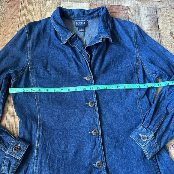 Blue J. Womens size Medium Denim Long Button-Up Midi Length Dress - Picture 4 of 7